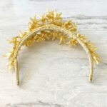 Vintage Wedding Bridal Tiara Headpiece with Wax Flowers and Pearls