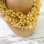 Vintage Wedding Bridal Tiara Headpiece with Wax Flowers and Pearls