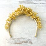 Vintage Wedding Bridal Tiara Headpiece with Wax Flowers and Pearls