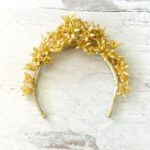 Vintage Wedding Bridal Tiara Headpiece with Wax Flowers and Pearls