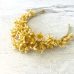 Vintage Wedding Bridal Tiara Headpiece with Wax Flowers and Pearls