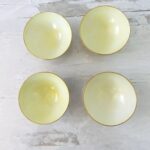 Set Of 4 Hand Painted Footed Fine Porcelain Salts or Finger Tip Bowls - Antique Victorian w Dedication