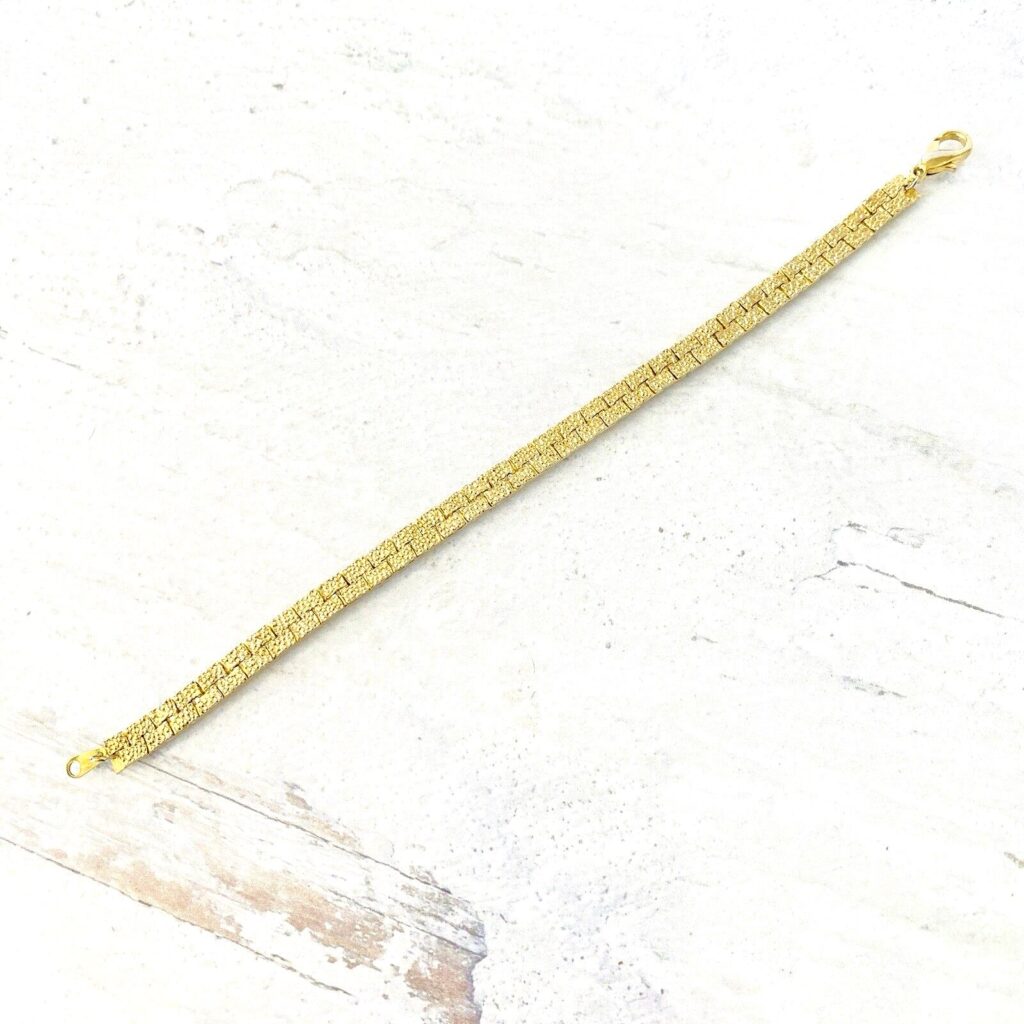 Hidden I Love You Message Gold Nugget Bracelet Plated Vintage 1970s