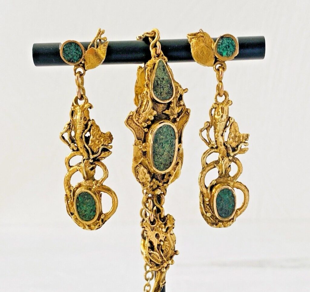 Modernist Bracelet Drop and Earrings Set