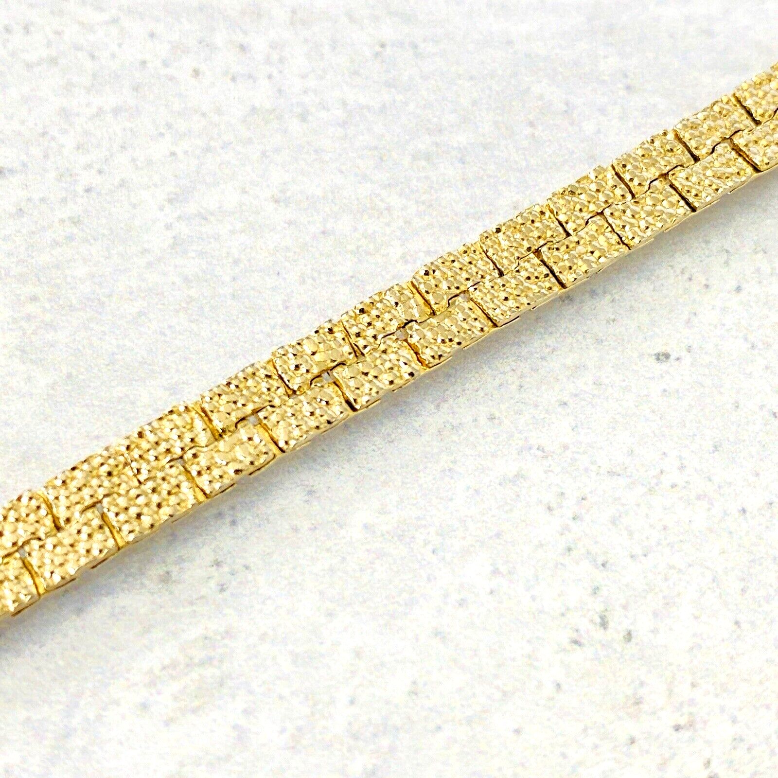 Hidden I Love You Message Gold Nugget Bracelet Plated Vintage 1970s
