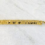 Hidden I Love You Message Gold Nugget Bracelet Plated Vintage 1970s