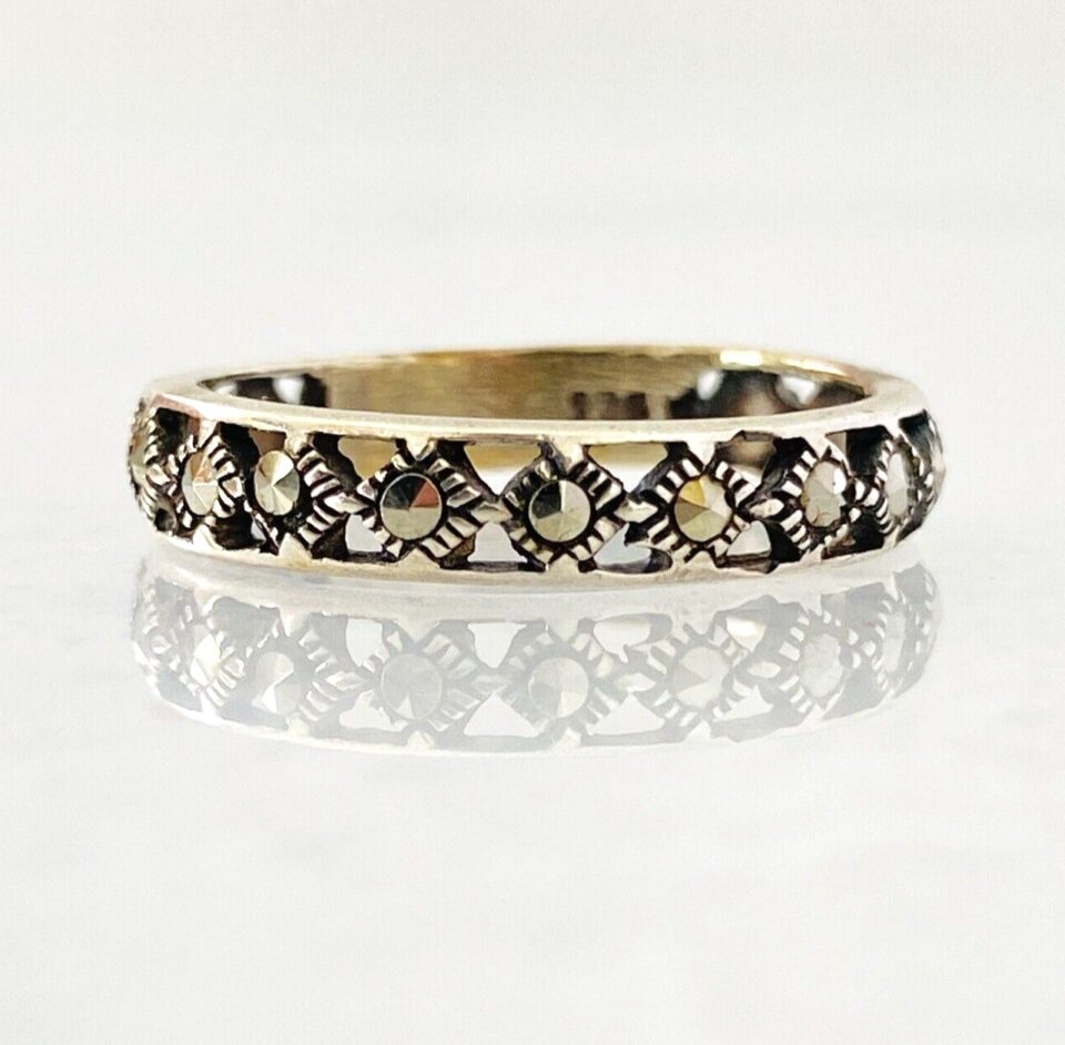 Sterling Silver Marcasite Infinity Band Ring