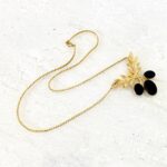 Van Dell Black Onyx Berry Cluster Gold Filled Necklace