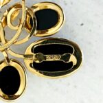 Van Dell Black Onyx Berry Cluster Gold Filled Necklace