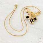 Van Dell Black Onyx Berry Cluster Gold Filled Necklace