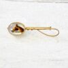 Vintage Faux Essex Crystal Horse Brooch Yellow Gold Filled - Reverse Carved and Painted - Equestrian Jewelry