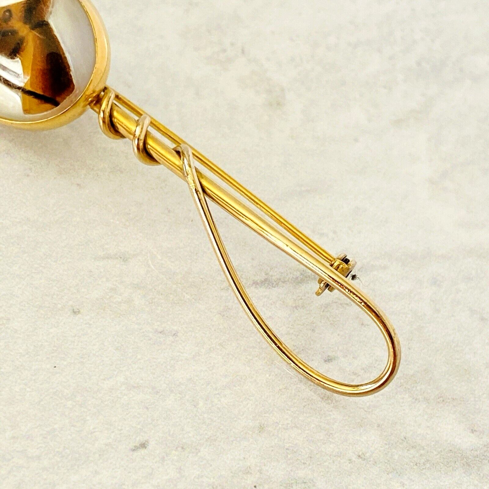 Vintage Faux Essex Crystal Horse Brooch Yellow Gold Filled - Reverse Carved and Painted - Equestrian Jewelry