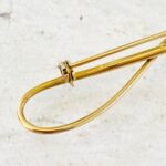 Vintage Faux Essex Crystal Horse Brooch Yellow Gold Filled - Reverse Carved and Painted - Equestrian Jewelry