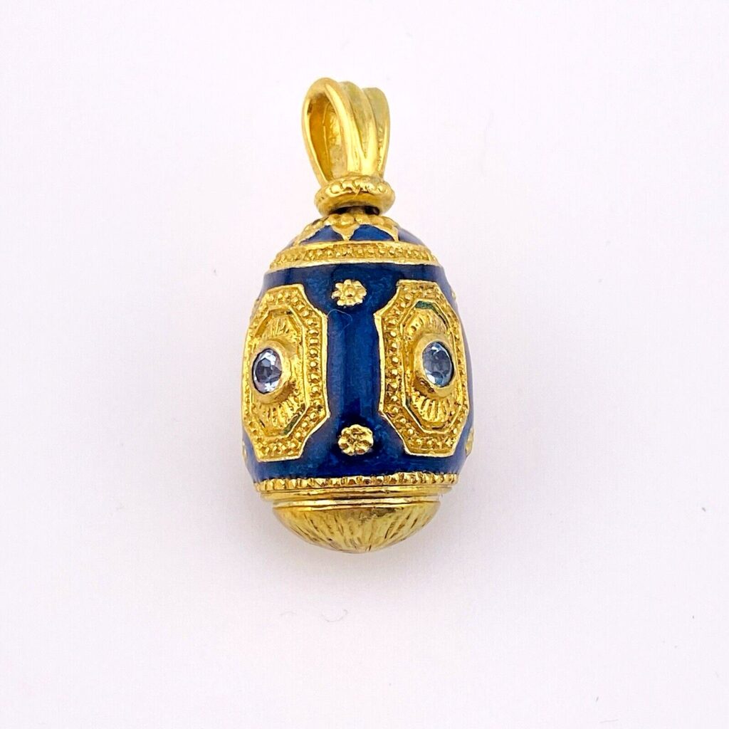 Enameled Egg Pendant