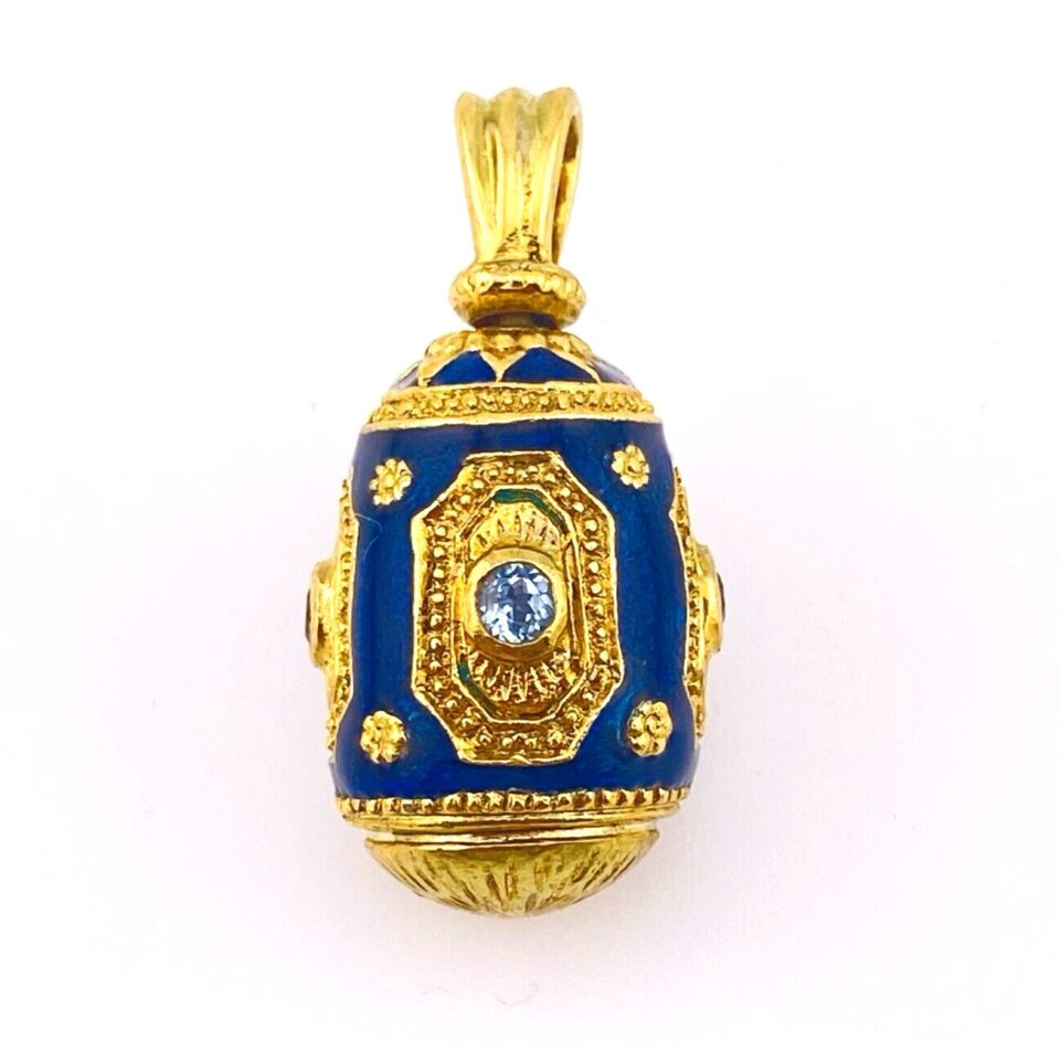 Enameled Egg Pendant