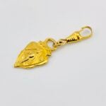 Gucci Vintage Gold Tone Knight Crest Key Chain Handbag Zipper Pull Charm