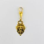 Gucci Vintage Gold Tone Knight Crest Key Chain Handbag Zipper Pull Charm