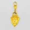 Gucci Vintage Gold Tone Knight Crest Key Chain Handbag Zipper Pull Charm