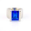 Sapphire Blue Cubic Zirconia Sterling Silver Ring
