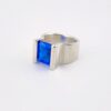 Sapphire Blue Cubic Zirconia Sterling Silver Ring