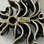 Sterling Silver Marcasite Garnet Necklace