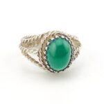 Handcrafted Green Onyx Sterling Silver Ring