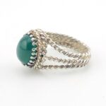 Handcrafted Green Onyx Sterling Silver Ring