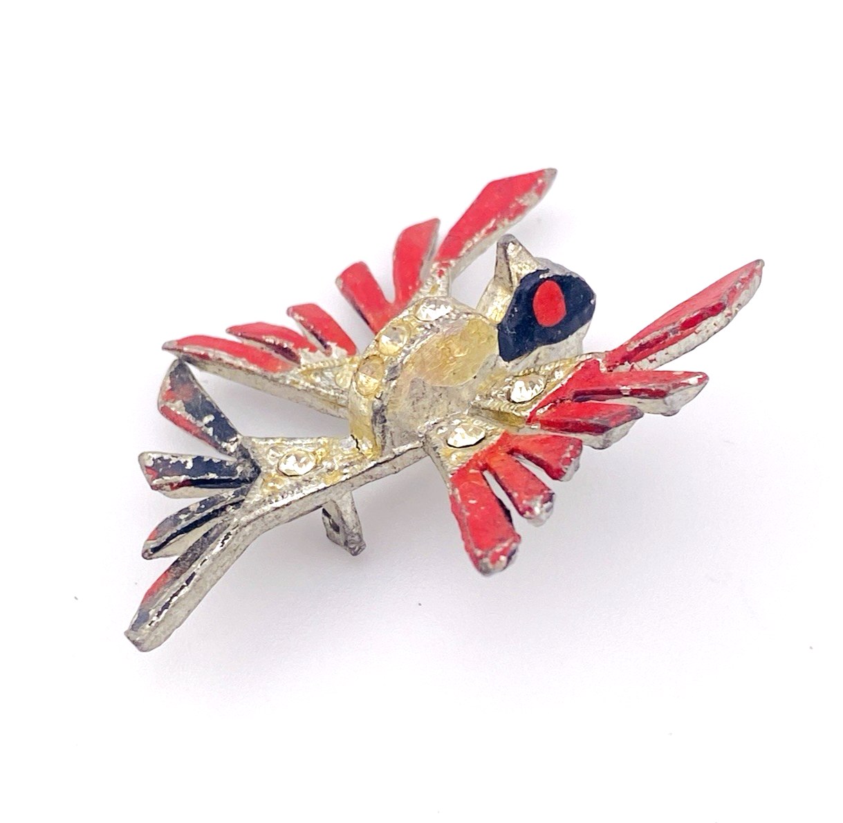 Art Deco Pot Metal Enamel Eagle Pin