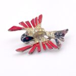 Art Deco Pot Metal Enamel Eagle Pin