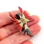 Art Deco Pot Metal Enamel Eagle Pin