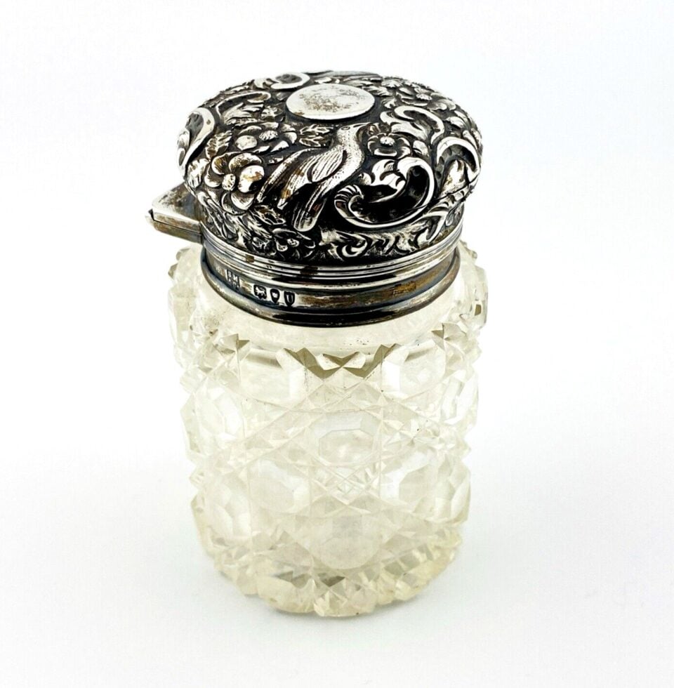 Antique Sterling Silver Vanity Dresser Powder Jar