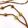 Vintage Jadeite Jade Hand Woven Silk Necklace Good Luck Gourd Pendant 26" Long