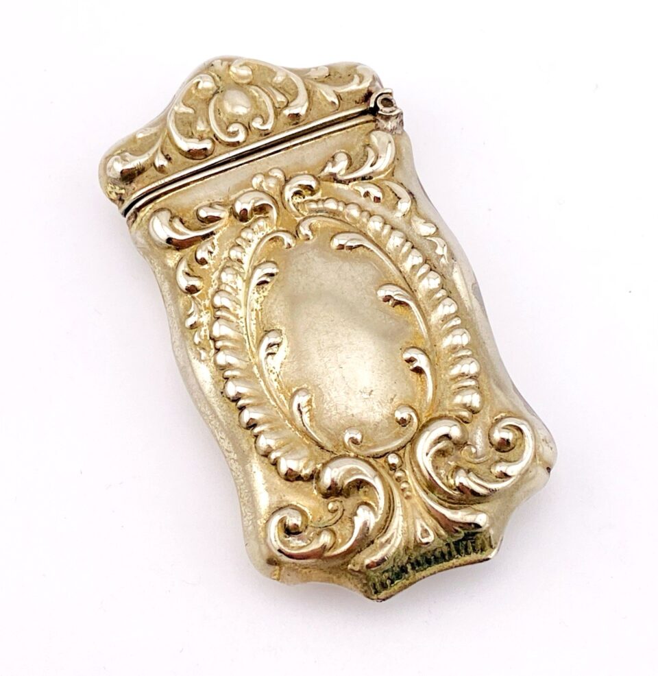 Antique Silver Tone Vesta Case Match Safe by Blake Co., James E. Marked STERLINE