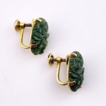 Carved Bloodstone Gold Filled Earrings