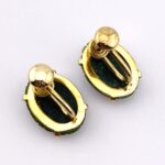 Carved Bloodstone Gold Filled Earrings