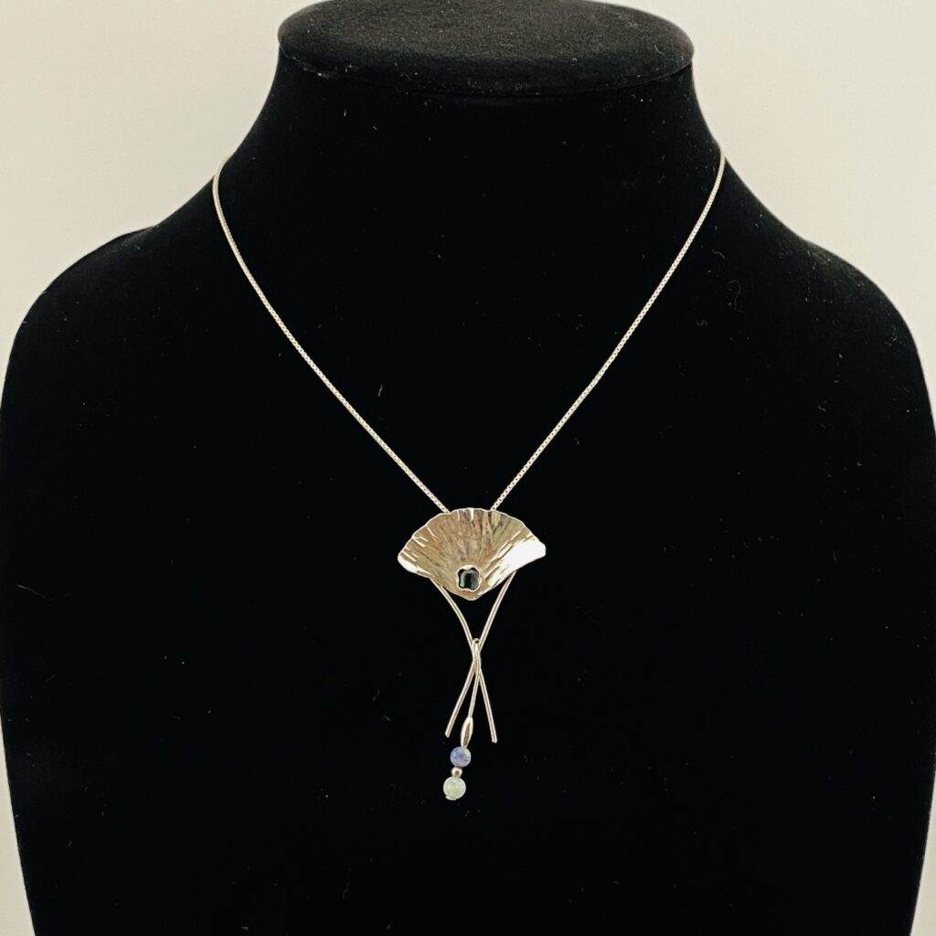 Delicate Modernist Sterling Silver Pendant Necklace OOAK Artisan Made