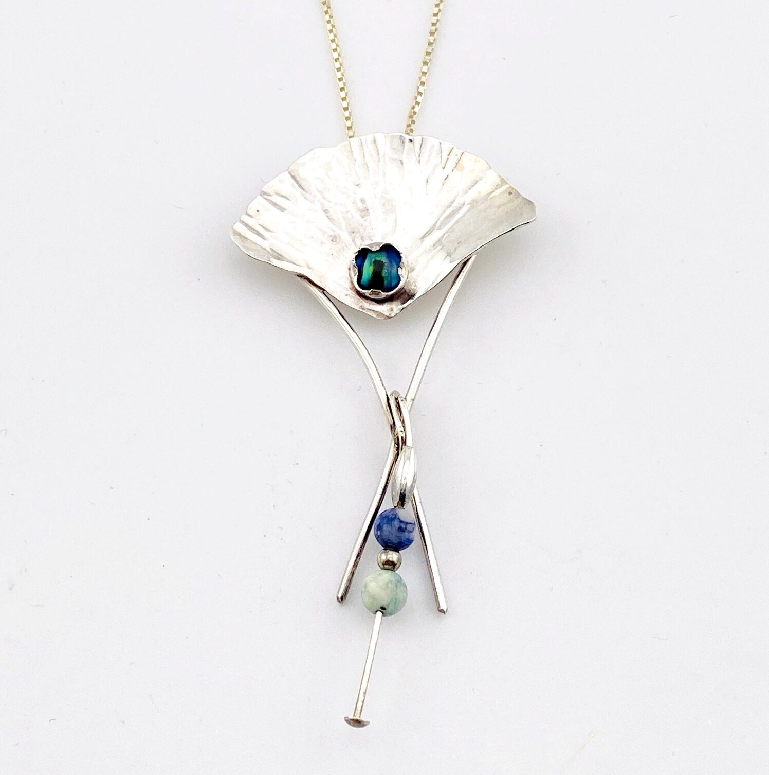 Delicate Modernist Sterling Silver Pendant Necklace OOAK Artisan Made