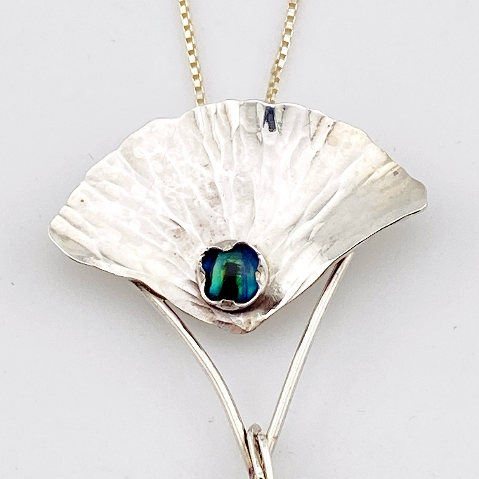 Delicate Modernist Sterling Silver Pendant Necklace OOAK Artisan Made