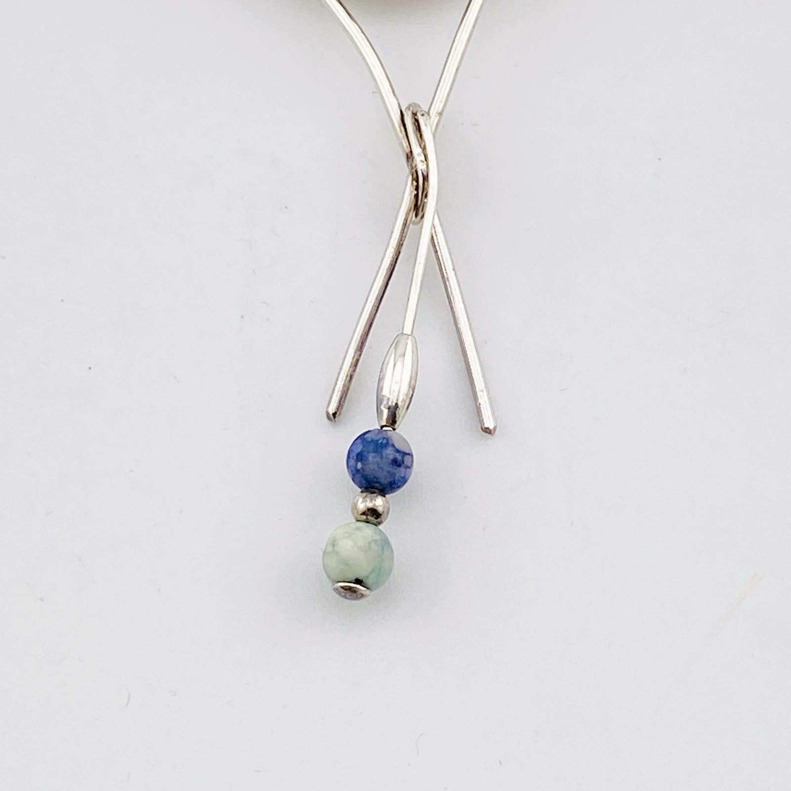 Delicate Modernist Sterling Silver Pendant Necklace OOAK Artisan Made