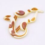 Hand Carved Mother of Pearl Shell Pacific Ocean Pendant