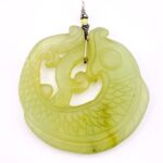 Hand Carved Serpentine Stone Fish Pendant