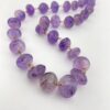 Faceted amethyst bead necklace with rose gold filled wire wrapped stones one of a kind artist signed 20 inch