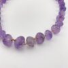 Faceted amethyst bead necklace with rose gold filled wire wrapped stones one of a kind artist signed 20 inch