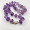 Faceted amethyst bead necklace with rose gold filled wire wrapped stones one of a kind artist signed 20 inch