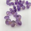 Faceted amethyst bead necklace with rose gold filled wire wrapped stones one of a kind artist signed 20 inch