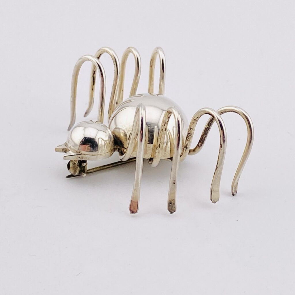 Large Sterling Silver Spider Brooch