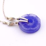 Lavender Jade Pendant Necklace in Sterling Silver