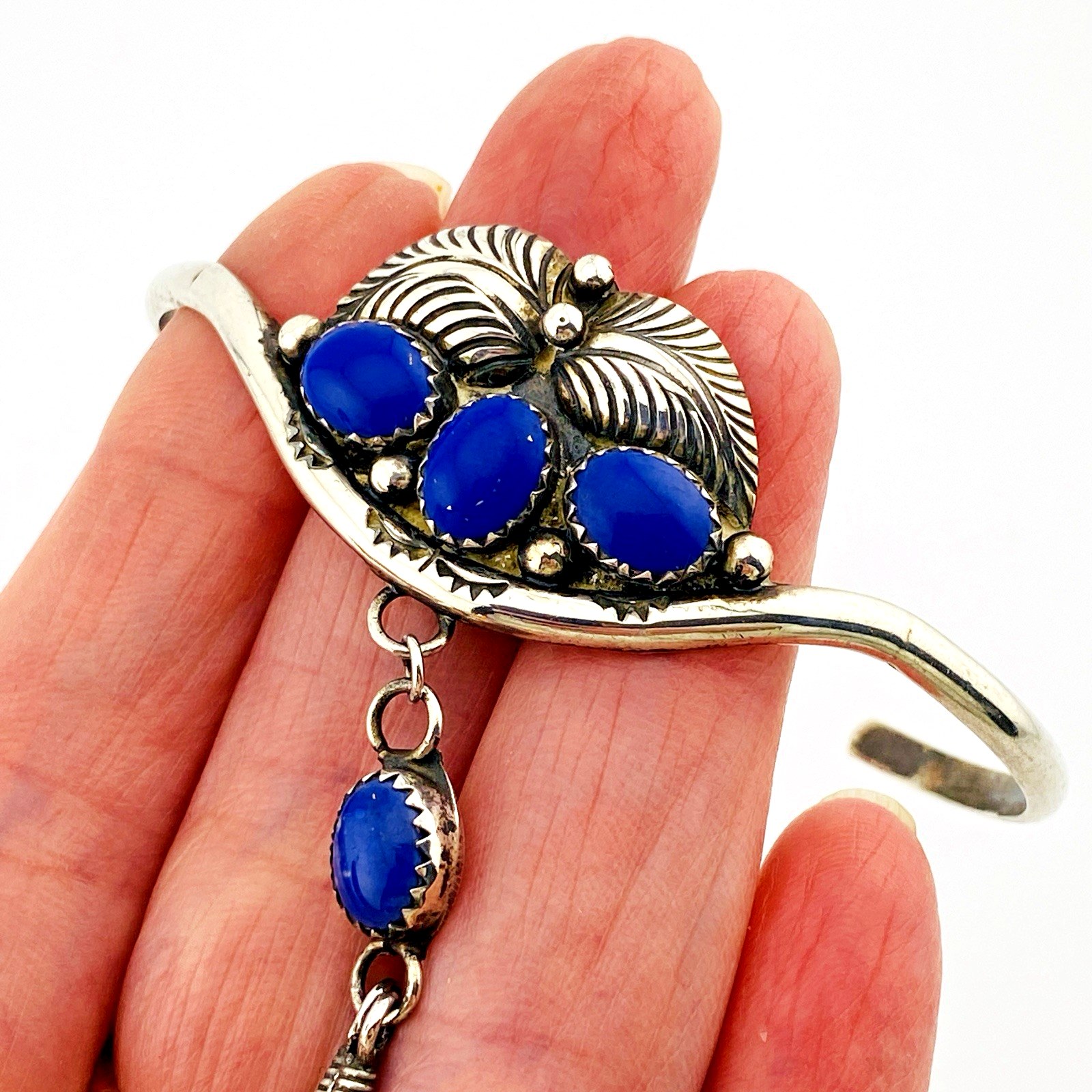 Navajo Lapis Lazuli Sterling Silver Cuff