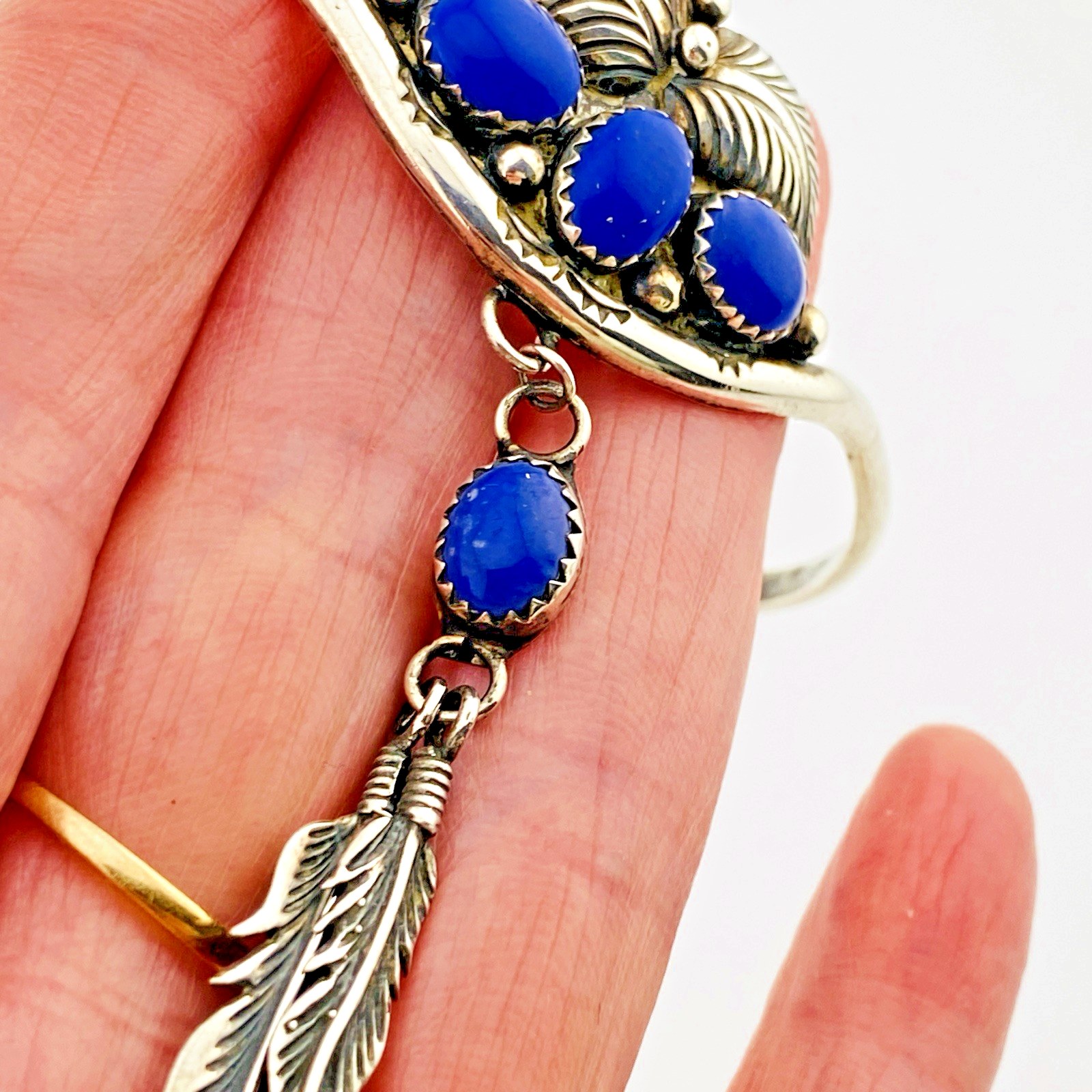 Navajo Lapis Lazuli Sterling Silver Cuff