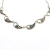 Paisley Link Turquoise Glass Cabochon Sterling Silver Necklace